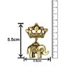 Elephant-Shaped Brooch with Crown Accent