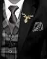Men Gold-Plated Deer-Shaped Brooch