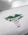 Men Silver-Plated Brooch