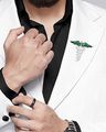 Men Silver-Plated Brooch