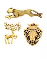 Set of 3 Gold-Plated Tiepins & Brooches