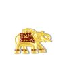 Unisex Gold Toned Royal Elephant-Shaped Brooches