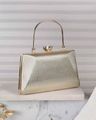 Women Metal Top Handle Clutch