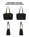 Women Sunflower Tote Bag with Dual Strap - Black
