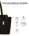 Women Sunflower Tote Bag with Dual Strap - Black