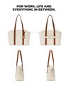 Women Sunflower Tote Bag with Dual Strap - Cream