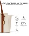 Women Sunflower Tote Bag with Dual Strap - Cream