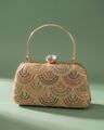 Embroidered Clutch with Chain Strap