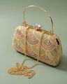 Embroidered Clutch with Chain Strap