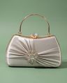 Women Embellished Clutch with Detachable Chain