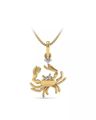 Cancer Zodiac Yellow Gold Diamond Pendant