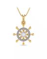 Captains Wheel Dual-Toned Diamond Pendant