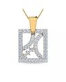 The Iinesha Yellow Gold Diamond Studded Pendant