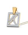 The Iinesha Yellow Gold Diamond Studded Pendant