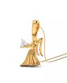 Virgo Zodiac Yellow Gold Diamond Pendant