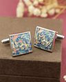 Floral Pattern Brass Cufflinks