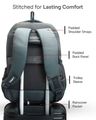 Unisex Laptop Backpack with Rain Cover- 30 L - Grey