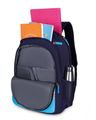 Unisex Printed College Backpack with Raincover - 38L - Navy Blue
