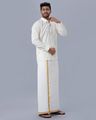 Men Cotton Dhoti Set