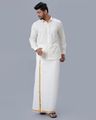 Men Cotton Dhoti Set