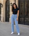 Shein Ankle Length Fly With Button Closure Stone Wash Jeans