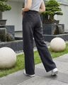Shein Fly With Button Closure Bow Embroidered Mid Wash Jeans - Black
