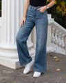Shein Full Length Fly With Button Closure Mid Wash Jeans