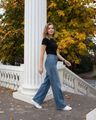 Shein Full Length Fly With Button Closure Mid Wash Jeans
