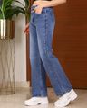 Shein Straight Fit Full Length Fly With Button Closure Mid Wash Jeans