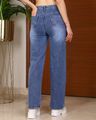 Shein Straight Fit Full Length Fly With Button Closure Mid Wash Jeans