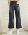 Shein Women Floral Embroidered Scalloped Trim Mid Wash Jeans