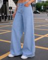 Shein Women Full Length Raw Hem Light Wash Jeans