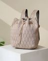 Shein Women Geometric Print Drawstring Everyday Backpack