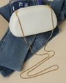 Shein Women Metal Accent Detail Clutch with Chain Strap - White