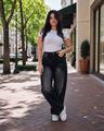 Shein Women Semi Elasticated Waist Panelled Mid Wash Jeans