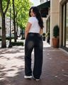 Shein Women Semi Elasticated Waist Panelled Mid Wash Jeans