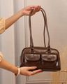 Shein Women Single Zip Shoulder Bag With Flap Pocket