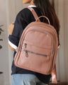Shein Women Zip Closure Textured Everyday Backpacks - Nude