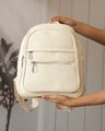 Shein Women Zip Closure Textured Everyday Backpacks - White