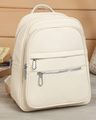 Shein Women Zip Closure Textured Everyday Backpacks - White
