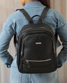 Shein Women Zip Closure Textured Everyday Panelled Backpacks