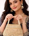 Women Embellished Potli Clutch Bag - Off White