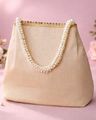 Women Embellished Potli Clutch Bag - Off White