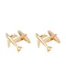 Gold-Plated Cufflinks with Airplane Accent