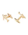 Gold-Plated Cufflinks with Airplane Accent