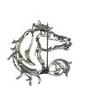 Men Horse Riding Metal Lapel Pin