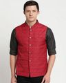 Men Printed Slim Fit Nehru Jacket