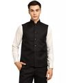 Men Regular Fit Nehru Jacket - Black