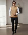 Men Regular Fit Nehru Jacket - Brown