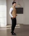 Men Regular Fit Nehru Jacket - Brown